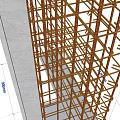 Steel Frame Construction Structure With 300mm 350mm Dimension Markings And Support 3d model