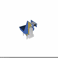 Industrial Blue Inclined Conveyor Equipment With Transport Belt And Mobile Base