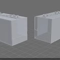 Industrial Factory Building With Two Gray Metal Units And Top Machinery Structure Design