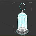 Classic Metal Birdcage Structure For Pet Bird Habitat With Round Handle And Perch