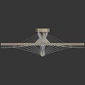 Modern Cable Supported Wooden Structure With Central Tower And Steel Cables Design