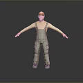 Worker European worker mechanic builder repairman miner digger modern figure 3d model