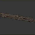 Rustic Solid Wood Plank with Natural Weathered Texture and Surface Details