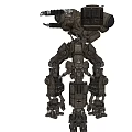 Futuristic Mechanical Combat Weapon With Heavy Duty Armor And Multiple Cannons