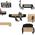 Diverse Design Landscape Seats for Outdoor Public Spaces Resting and Socializing