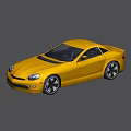Yellow Two Door Sports Car With Sleek Design And Black Alloy Wheels