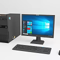 Lenovo Desktop Computer Tower With Monitor Keyboard Mouse And Windows Interface