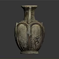 Traditional Sculpture Carving Ceramic Jug With Carved Patterns Two Handles And Spout