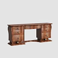 Classic Wooden Desk With Multiple Drawers Solid Wood Construction And Elegant Design