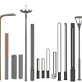 Modern Outdoor Lights With Various Designs Different Heights And LED Illumination