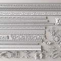 Intricate Carved Decorative Moldings With Floral Patterns And Classic Design Elements