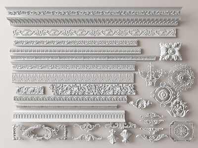 European-style carved 3d model