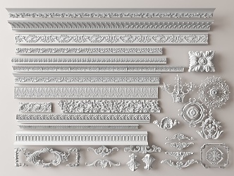 European-style carved 3d model