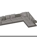 Modern Modular Sectional Sofa With Multiple Cushions And Light Upholstered Seats 3d model