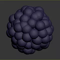 Purple Blackberry with Green Leaves and Clustered Berries on Dark Background
