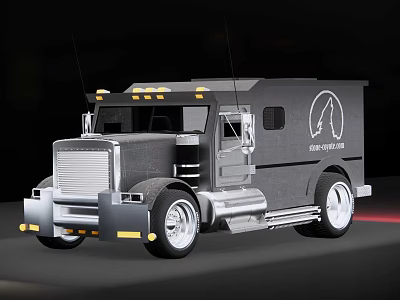 Black Armored Security Functional Vehicle With Service Logo And Design Features 3d model