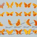 Colorful Butterfly Decorative Ornament Set With Various Patterns For Home Decoration