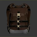 Stylish Brown Backpack Featuring Canvas Fabric Metal Buckle Gray Base And Adjustable Straps