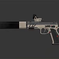 Modern Tactical Gun With Scope Beige Black Detailed Design Features 3d model