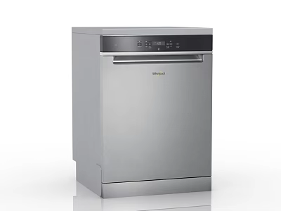 Sleek Midea Modern Kitchen Appliance Silver Stainless Steel Dishwasher With Digital Control Panel 3d model