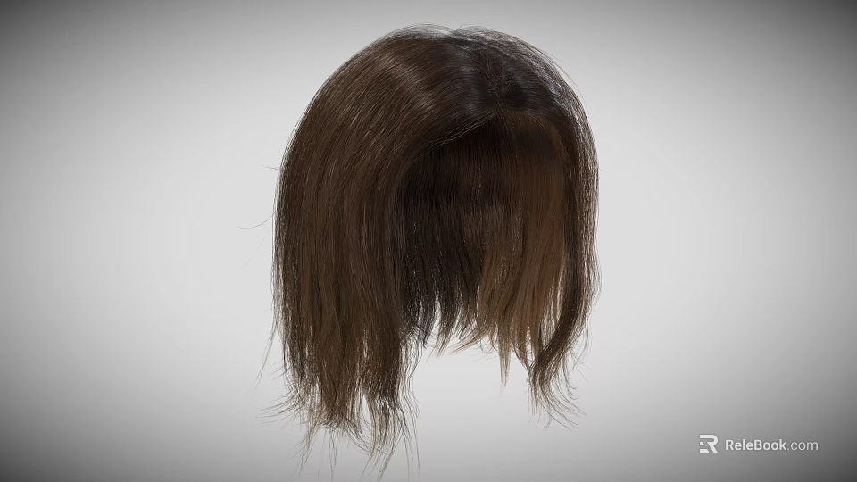 Men's Brown Hair Wig With Natural Strands And Layered Design For Daily Use 3d model 