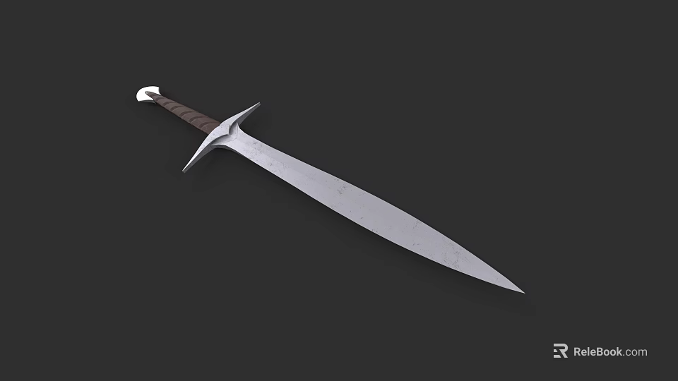 Medieval Style Sword With Sharp Metal Blade And Wooden Handle Design 3d model 