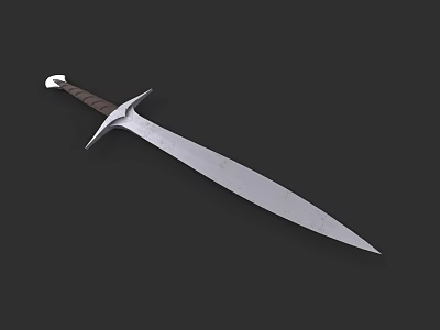 Medieval Style Sword With Sharp Metal Blade And Wooden Handle Design 3d model