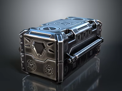 Metallic Daily Life Product With Bolts Handle And Industrial Storage Design 3d model