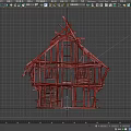 Wooden House Frame Under Construction With Detailed Wooden Skeleton Structure