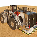 CAT Functional Construction Vehicle With Large Wheels And Safety Features On Sand 3d model