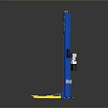 Blue Gantry Frame With Yellow Support Feet And Stable Base Structure 3d model