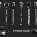 High Quality Hardware Tools With Various Socket Wrenches Chrome Plated Finish And Durable Handles 3d model