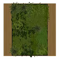 Indoor Green Plant Wall Decor With Wooden Frame And Lush Natural Foliage Design