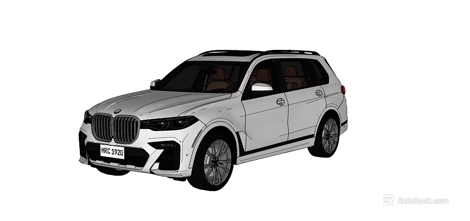 White SUV Featuring Black Roof Brown Interior Sporty Design And Alloy Wheels 3d model 