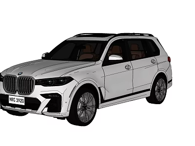 White SUV Featuring Black Roof Brown Interior Sporty Design And Alloy Wheels 3d model