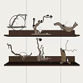 New Chinese Style Root Carving Ornaments Thuja Ornaments 3d model