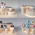 Modern Display Shelves With Circular Curved Design For Retail Accessories Toys Beverages And Bags