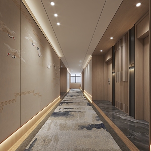 New Chinese Hotel Room Aisle 3d model