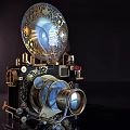 Industrial Equipment With Silver Spherical Tank Pressure Gauge Pipes And Brass Components