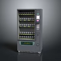 Gray Vending Machine With Multiple Shelves Bottled Products Display Screen Payment Panel And Push Button 3d model