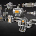 Industrial Mechanical Piping Components With Valves Pumps And Metal Connectors