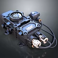 Industrial Mechanical Component With Black Body Control Knob Connectors And Wires