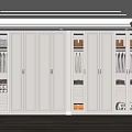 Modern White Built-in Wardrobe with Glass Doors and Clothing Storage Space