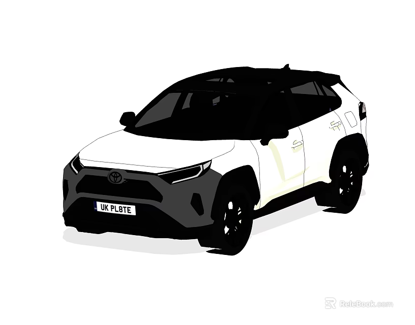 Toyota RAV4 SUV White Exterior With Black Roof And Modern Design 3d model 
