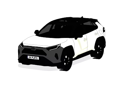 Toyota RAV4 SUV White Exterior With Black Roof And Modern Design 3d model