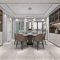 Modern Living And Dining Room Interior With Sofa Coffee Table TV Chandeliers And Windows
