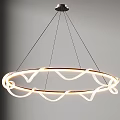 Modern Circular Chandelier With Curved LED Light Lines And Elegant Contemporary Design