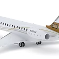 Alpha BD-700 Private Jet With White And Gold Exterior And Elegant Design