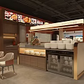 Stylish Warm Red Themed Chinese Beef Restaurant With Cozy Dining Booths In Shopping Mall