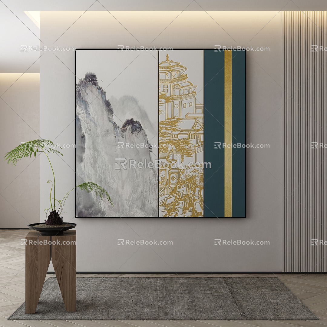 New Chinese Decorative Painting 3d model